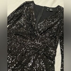 Windsor Black Long Sleeve Sequin Dress Size Large